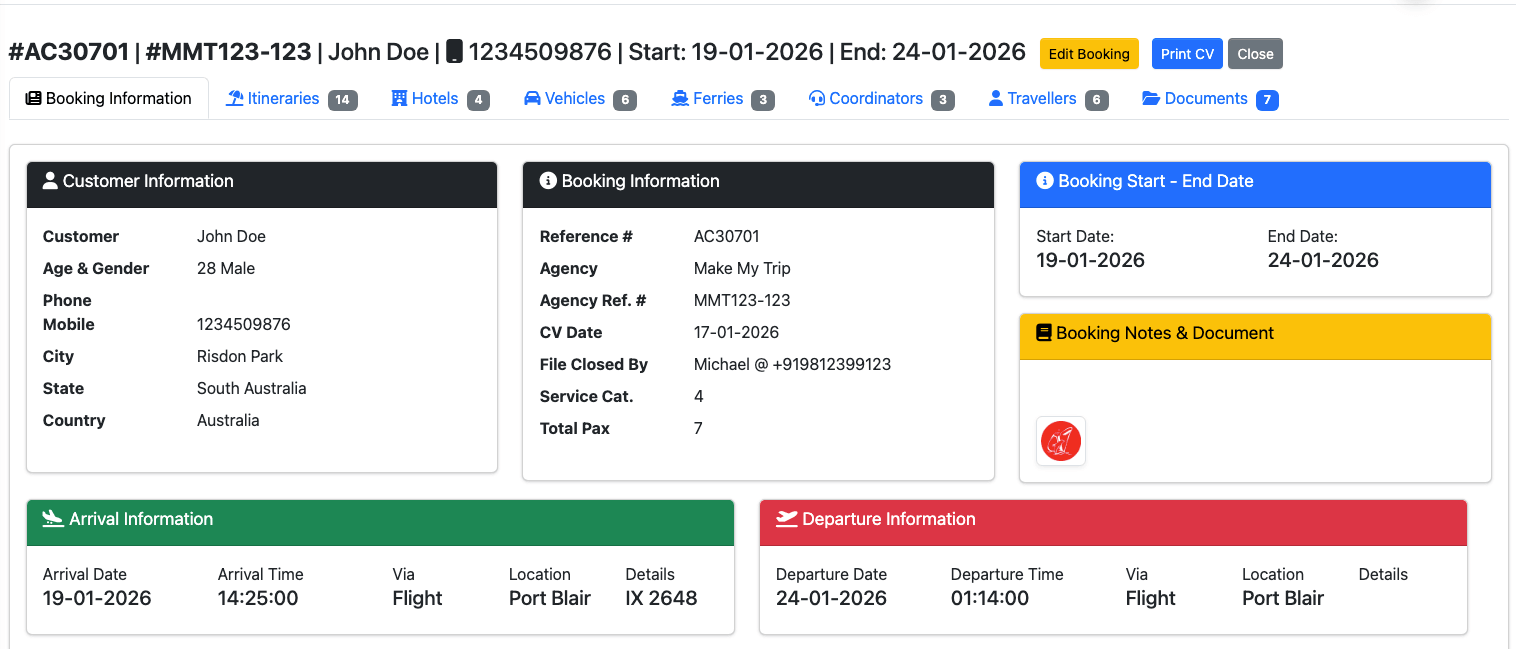 Multi-Tab Booking Engine