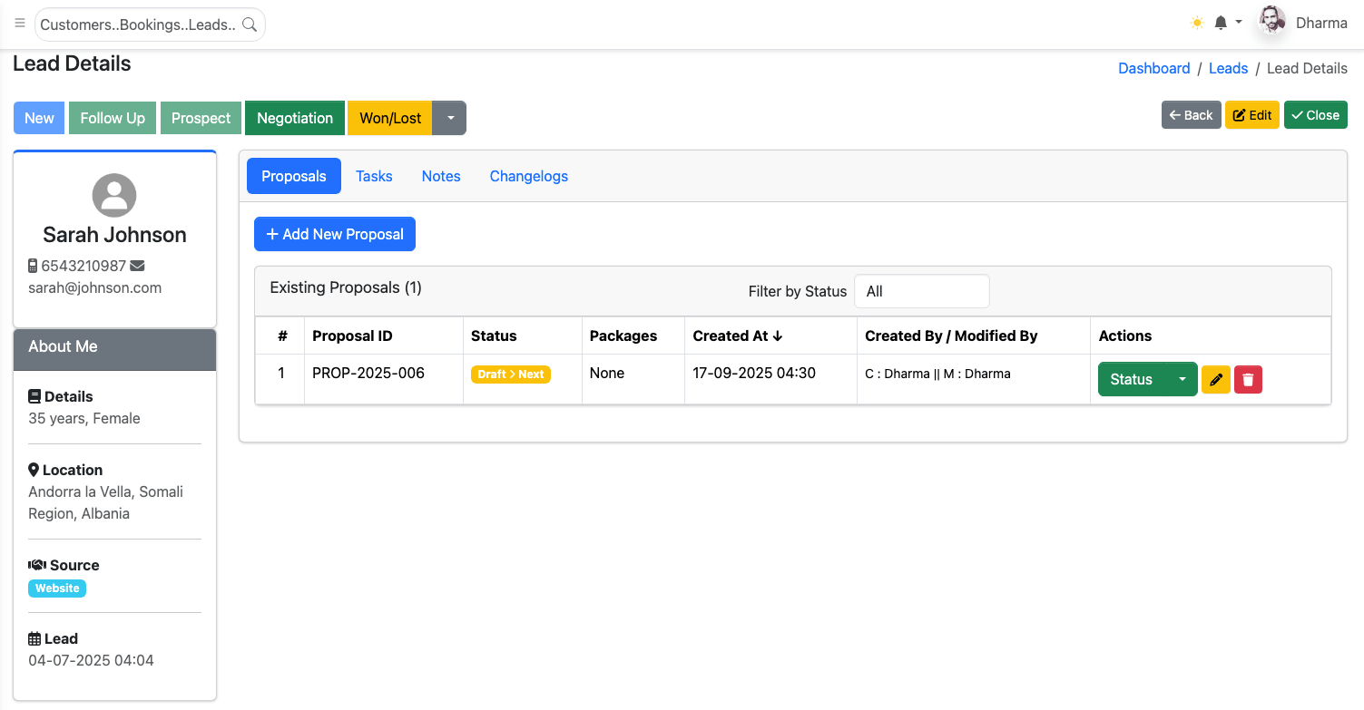 Lead & Itinerary Builder